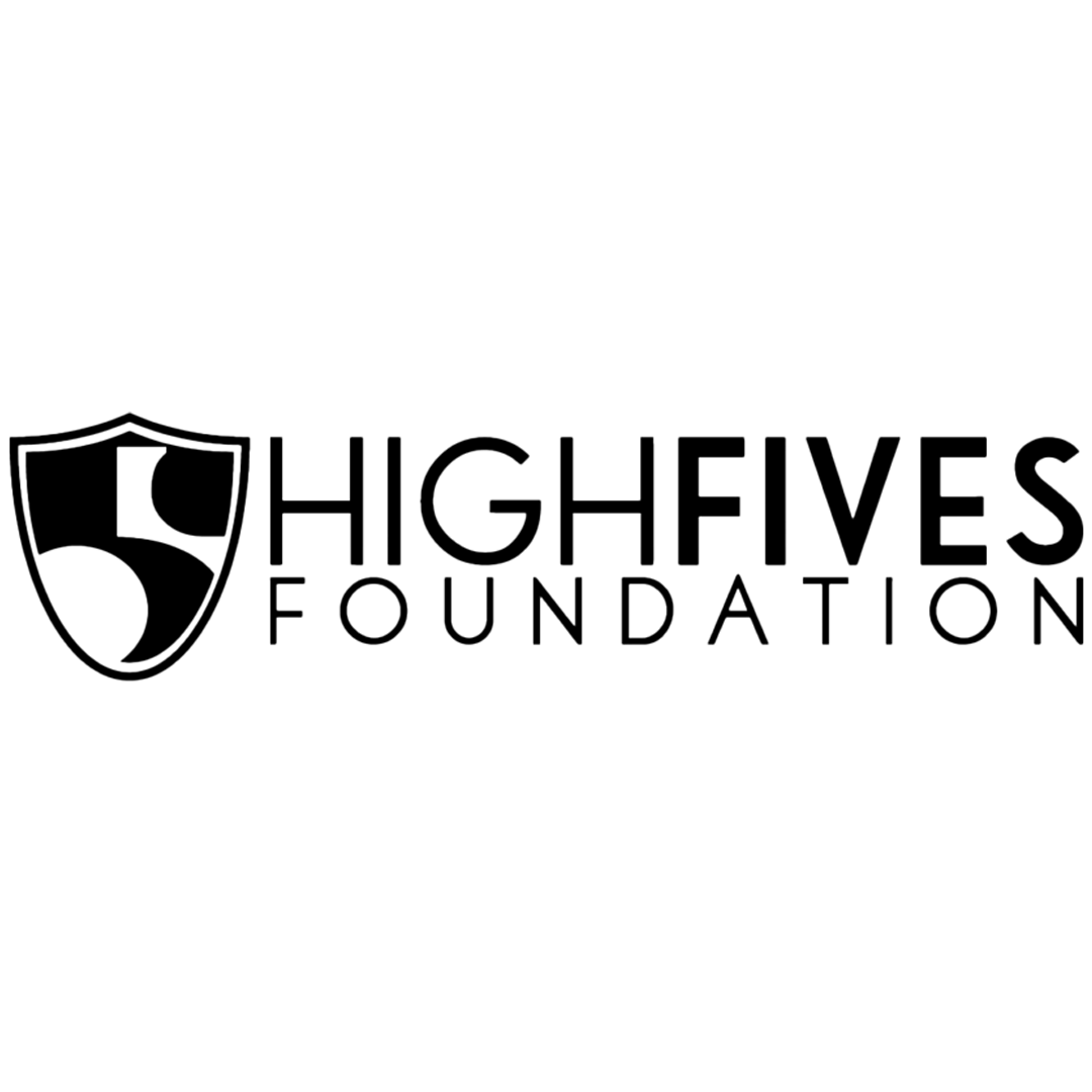 Logo of HighFives Foundation with a shield icon on a white background