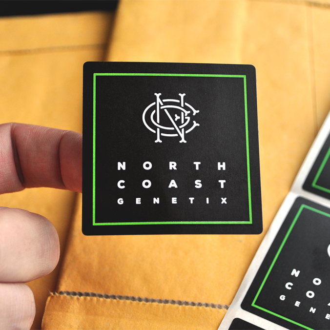 Black square label for envelope